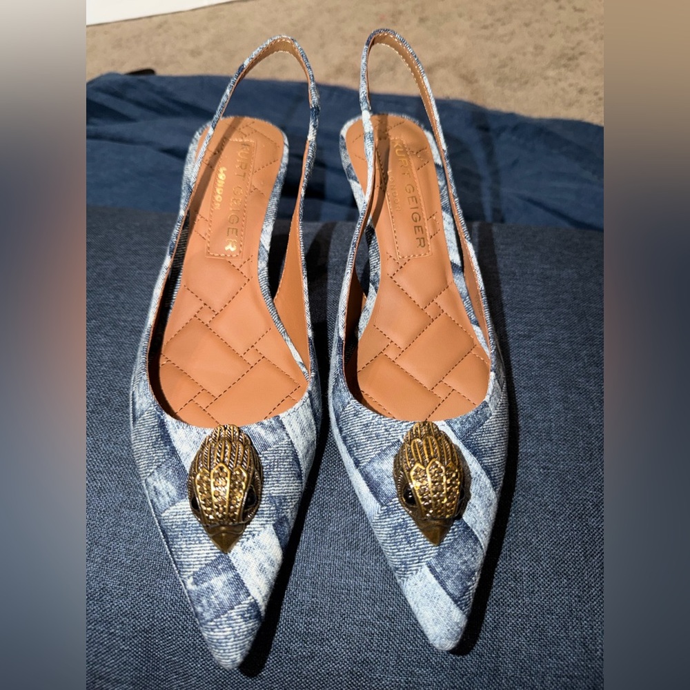Kurt Geiger Patchwork Denim Kitten Heel
Slingbacks size 38.5